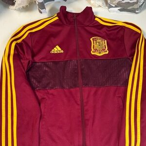 Adidas Burgundy and Gold Spain World Cup 2018 Track Jacket